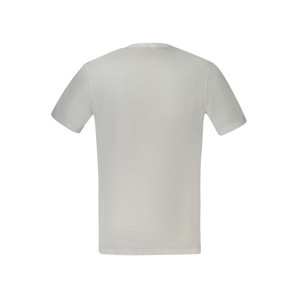White Cotton T-Shirt with Logo Print