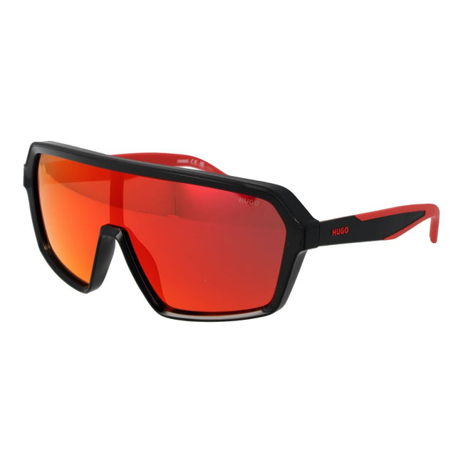 Black Polyamide SunglassesGender Men Main color Black Extra No extra Frame color Black Frame material Polyamide Lenses Color Orange Lenses Material Plastic Filter Category None Style Mono Lens Lenses Effect Mirrored Protection 100% UVA & UVB Lenses width