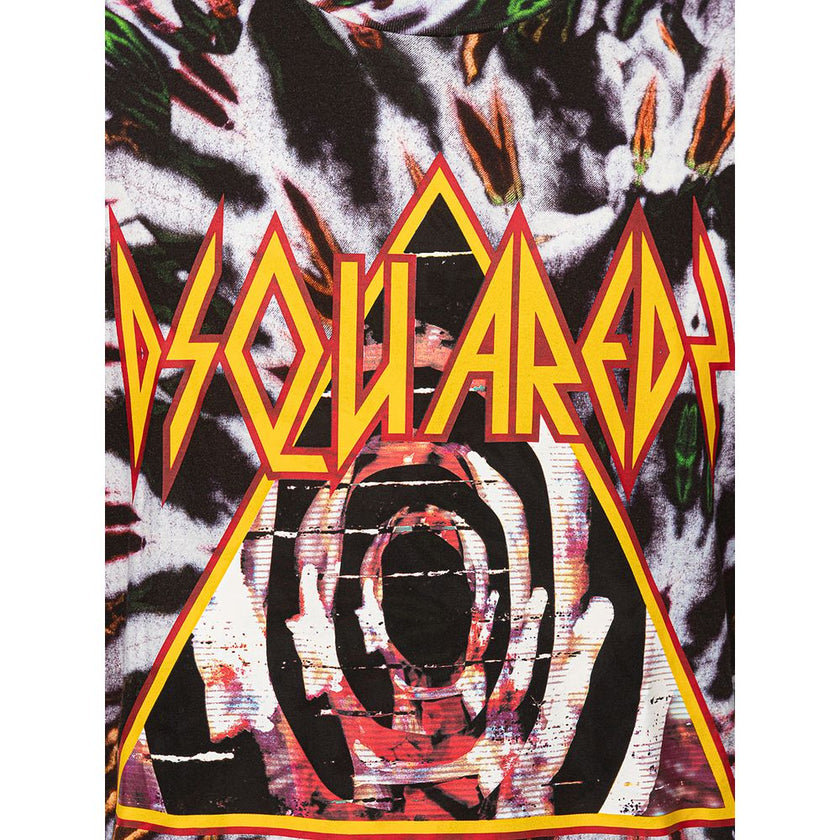 Multicolor Cotton T-ShirtDsquared2 Multicolor Print T-Shirt. Multicolor allover print with Punk Metal references, printed logo on front, crew neck, short sleeves, relaxed fit. Composition: 100% Cotton. Inner Sku: 24SET05Multicolor Cotton T-Shirt${tagsDsqu