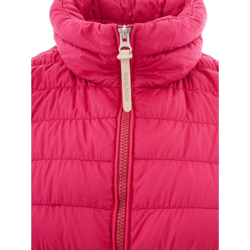 Fuchsia Woolrich Bomber Jacket with Leather Zip Puller