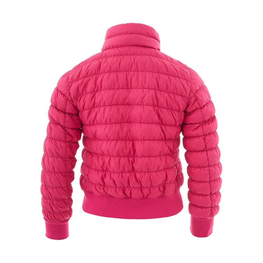 Fuchsia Polyamide BomberWoolrich Mercer bomber jacket in fuchsia pink with central zip fastening with logoed leather puller. Two side pockets with concealed zip fastening, elasticated knit waistband and cuffs, high collar. Composition: 100% Polyamide-Sku
