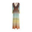Lurex long DressMissoni’s Lurex long Dress is made of a refined viscose blend enriched with lurex threads that give brilliance and movement. Featuring a plunging V-neckline, it has a concealed back zipper closure and a flared bottom that lends lightness a