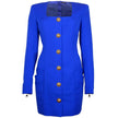 Blue Wool DressBalmain short wool dress with square neckline and long sleeves, gold buttons and back zipper closureBlue Wool Dress${tagsBalmainAulae Blue Wool Dress BalmainAulae Blue Wool Dress Balmain short wool dress with square neckline and long sleeve