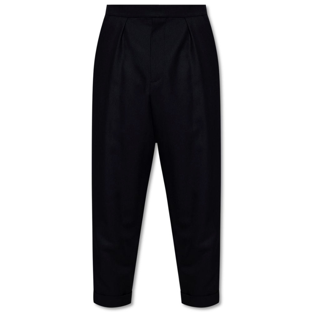 Black Cotton Men TrousersEmbark on a journey of sheer style and comfort with Balmain’s black cotton trousers. Adorned with striking white side stripes that command attention, these trousers are the epitome of modern elegance. Designed for the man who appr