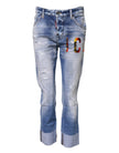 Blue Washed Cotton Mid Waist Skinny Denim JeansDSQUARED2 Gorgeous brand new, 100% Authentic DSQUARED2 denim jeans. Color: Blue Model: Mid waist skinny jeans Material: 99% Cotton 1% Elastane Zipper closure Logo details Made in Italy Very exclusive and high