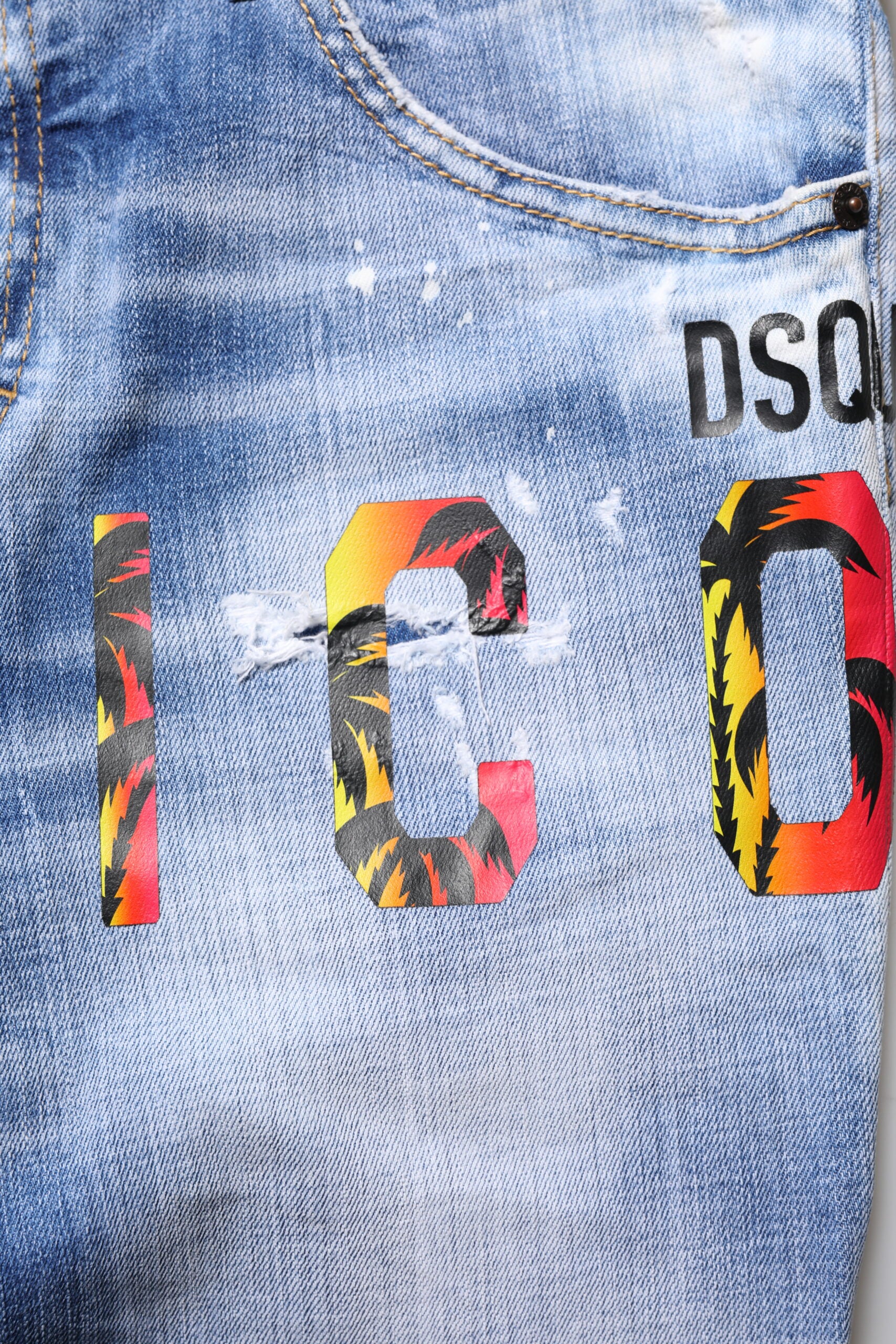 Blue Cotton Mid Waist Skinny Jeans by DSQUARED2