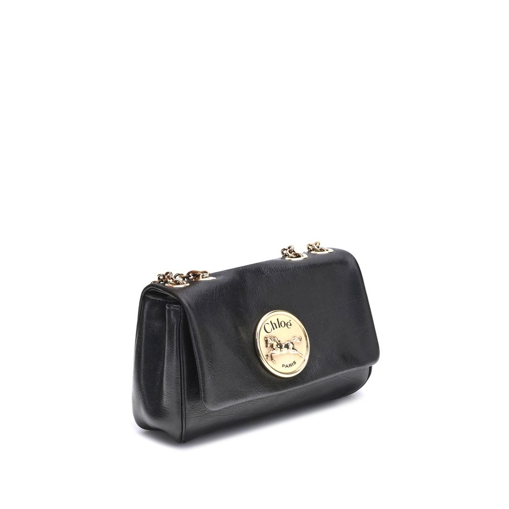 Black Calf Leather Bos Taurus Shoulder BagChloé’s Heritage Shoulder Bag is a refined and versatile accessory made of soft grained leather. Its aesthetic is embellished with a metallic logo detail on the front, underscoring its design identity. The metal c