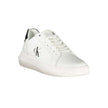 White Leather Men SneakerStep into the vanguard of street style with these Calvin Klein sneakers. Meticulously crafted for the modern man, they boast contrasting black accents and a bold logo detail that sets you apart from the crowd. The removable footbe