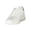 White Leather Men SneakerStep into the vanguard of street style with these Calvin Klein sneakers. Meticulously crafted for the modern man, they boast contrasting black accents and a bold logo detail that sets you apart from the crowd. The removable footbe