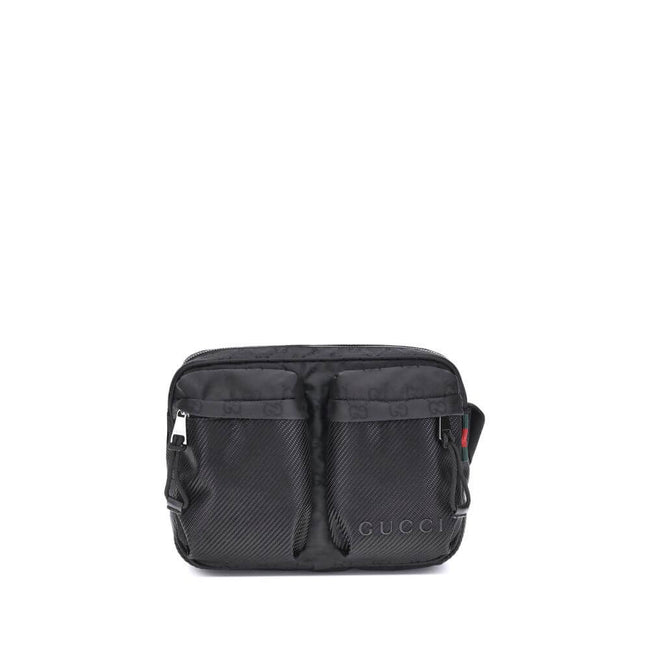 Black Polyester Shoulder BagThe Gucci Nexus Small Shoulder Bag is a practical and modern accessory. Made of durable black GG Nylon, it features the iconic green and red Web motif label and tone-on-tone Gucci logo, enhancing its discreet yet recognizable d