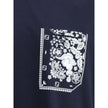 Blue Cotton T-ShirtCotton T-Shirt by Fendi features a distinctive design with attention to detail. The front is enhanced by a slit pocket embellished with a contrasting bandana print, which gives a graphic and contemporary touch. The garment is completed