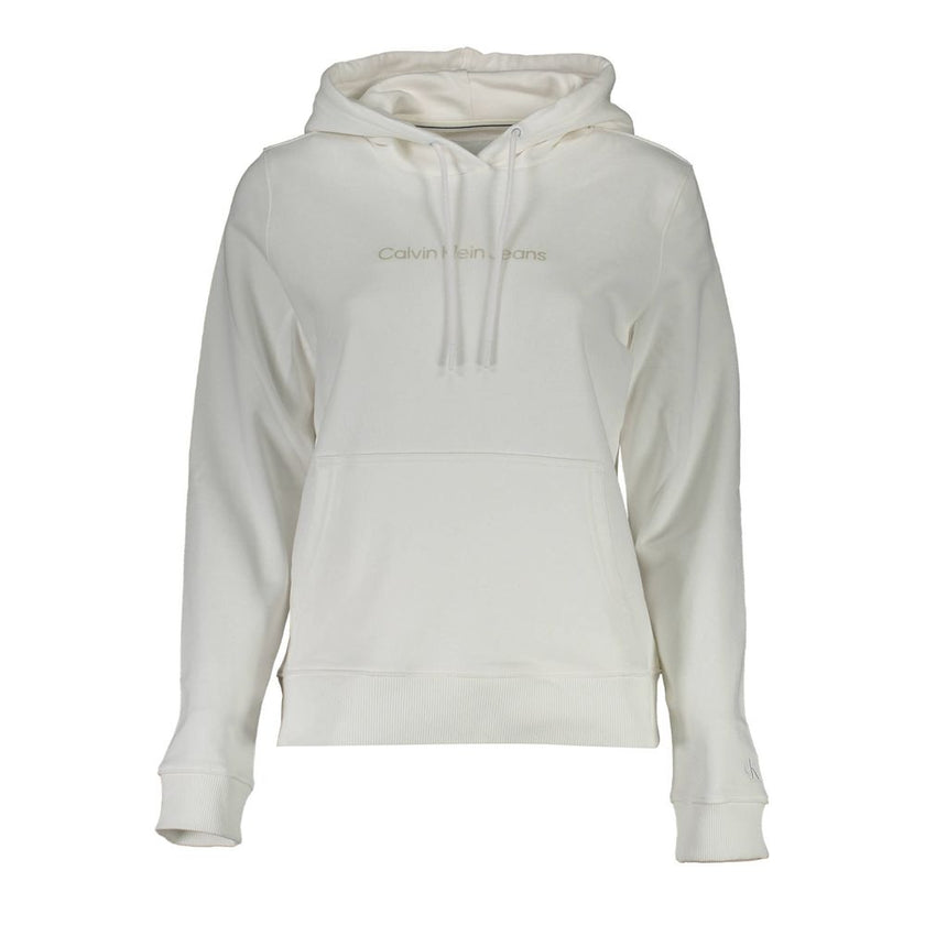 White Cotton Women SweaterUnleash the essence of modern luxury with this Calvin Klein hoodie, crafted for those who dare to stand out. A perfect blend of comfort and high-fashion flair, this long-sleeved sweatshirt features a bold print and the iconic log