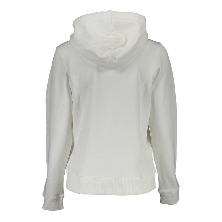 White Cotton Women SweaterUnleash the essence of modern luxury with this Calvin Klein hoodie, crafted for those who dare to stand out. A perfect blend of comfort and high-fashion flair, this long-sleeved sweatshirt features a bold print and the iconic log