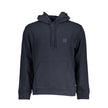 Blue Cotton Men SweaterDiscover the epitome of urban chic in this Hugo Boss hooded sweatshirt. Tailored for the modern trendsetter, this piece flaunts the iconic logo with sophisticated flair, complemented by a sleek central pocket. Crafted from sumptuous