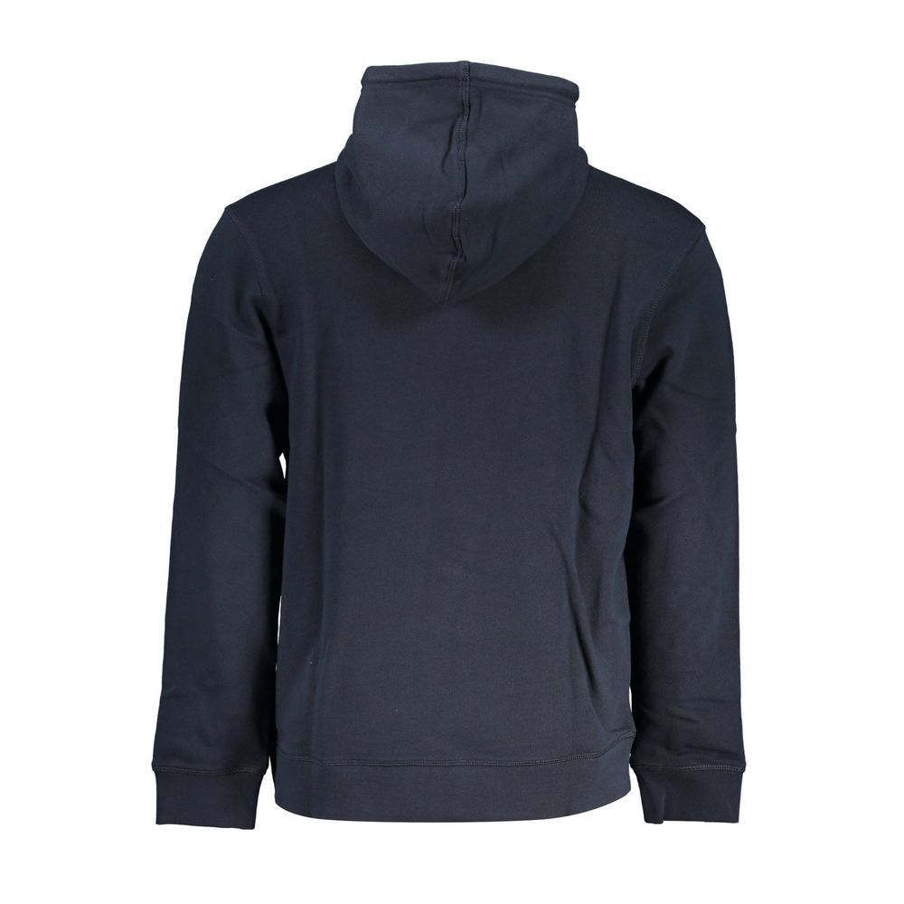 Blue Cotton Men SweaterDiscover the epitome of urban chic in this Hugo Boss hooded sweatshirt. Tailored for the modern trendsetter, this piece flaunts the iconic logo with sophisticated flair, complemented by a sleek central pocket. Crafted from sumptuous