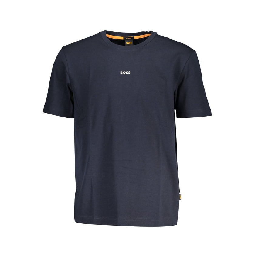 Blue Cotton T-Shirtshort-sleeved t-shirt, relaxed fit, round neck, application, logo, organic cottonBlue Cotton T-Shirt${tagsHugo BossAulae Blue Cotton T-Shirt Hugo BossAulae Blue Cotton T-Shirt short-sleeved t-shirt, relaxed fit, round neck, application,