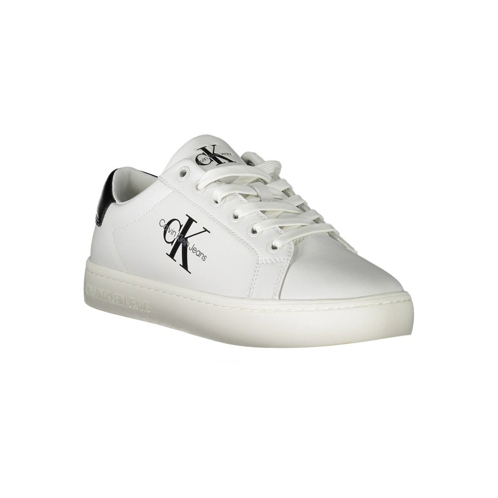 White Polyester Sneakersports shoe with laces, contrasting details, print, logoWhite Polyester Sneaker${tagsCalvin KleinAulae White Polyester Sneaker Calvin KleinAulae White Polyester Sneaker sports shoe with laces, contrasting details, print, logo 110296
