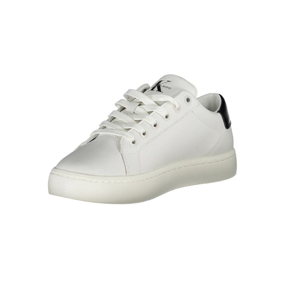 White Polyester Sneakersports shoe with laces, contrasting details, print, logoWhite Polyester Sneaker${tagsCalvin KleinAulae White Polyester Sneaker Calvin KleinAulae White Polyester Sneaker sports shoe with laces, contrasting details, print, logo 110296