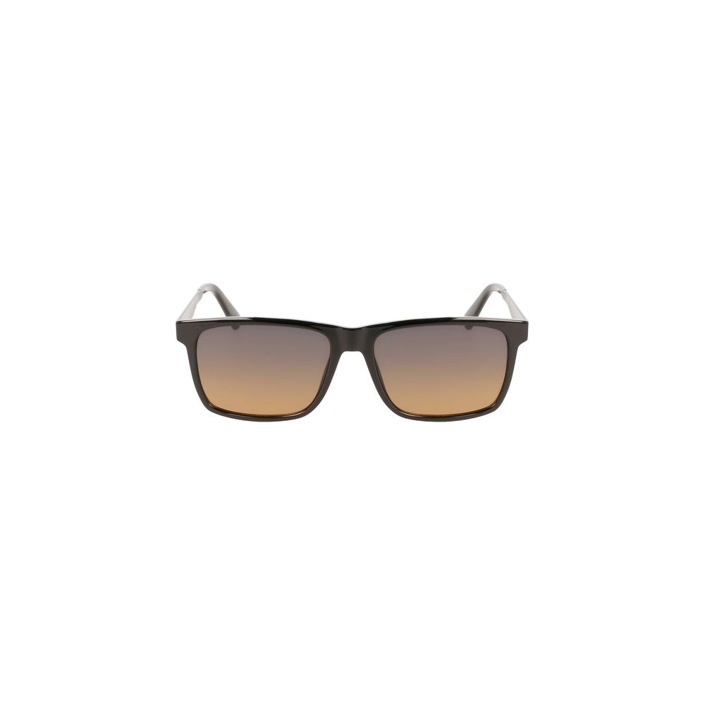 Black Plastic Men SunglassDiscover the epitome of sleek sophistication with these Calvin Klein sunglasses, crafted for the fashion-forward individual. Featuring a robust, square frame, these shades boast a commanding presence. The rich brown lenses not on