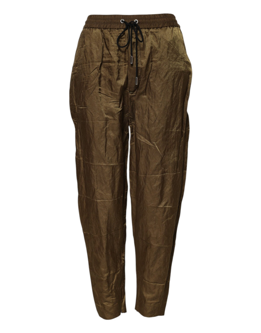 Brown Mid Waisted Women Sweatpants PantsDSQUARED2 Gorgeous brand new, 100% Authentic DSQUARED2 sweatpants. Model: Mid Waist Sweatpants Color: Brown Material: 58% Cotton 32% Nylon 10% Metallic Fiber Zipper closure Logo detailsBrown Mid Waisted Women Sweatp