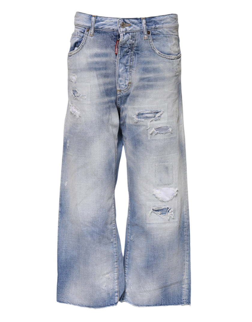 Blue Washed High Waist Wide Leg JeansDSQUARED2 Gorgeous brand new, 100% Authentic DSQUARED2 wide leg denim jeans. Model: High Waist Jeans Color: Blue Washed Material: 100% Cotton Button closure Logo detailsBlue Washed High Waist Wide Leg Jeans${tagsDsquar