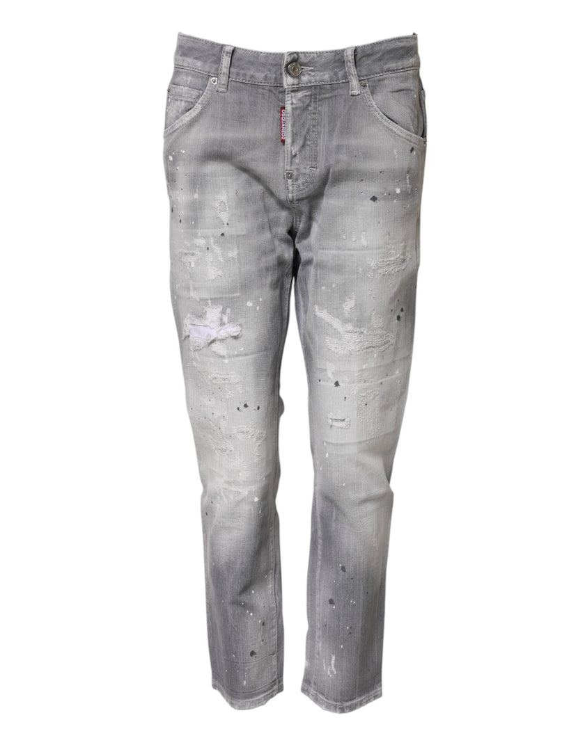 Gray Washed Mid Waist Tapered JeansDSQUARED2 Gorgeous brand new, 100% Authentic DSQUARED2 denim jeans. Model: Mid Waist Jeans Color: Gray Washed Material: 98% Cotton 2% Elastane Button closure Logo detailsGray Washed Mid Waist Tapered Jeans${tagsDsquared²