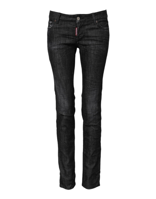 Black Cotton Low Waist Skinny Denim JeansDSQUARED2 Gorgeous brand new, 100% Authentic DSQUARED2 skinny denim jeans. Model: Low Waist Jeans Color: Black Material: 98% Cotton 2% Elastane Button closure Logo detailsBlack Cotton Low Waist Skinny Denim Jeans${