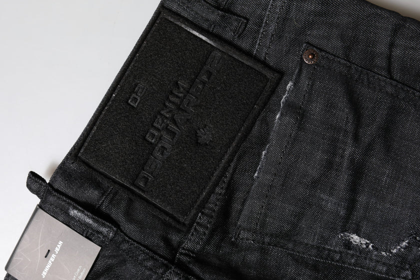 Black Cotton Low Waist Skinny Denim JeansDSQUARED2 Gorgeous brand new, 100% Authentic DSQUARED2 skinny denim jeans. Model: Low Waist Jeans Color: Black Material: 98% Cotton 2% Elastane Button closure Logo detailsBlack Cotton Low Waist Skinny Denim Jeans${