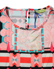 Multicolor Print Short Sleeves Women Blouse TopVERSACE JEANS Gorgeous brand new, 100% Authentic VERSACE JEANS casual short sleeves blouse. Model: Blouse top Color: Multicolor Material: 89% Polyester 11% Elastane Logo details Made in ItalyMulticolor Print