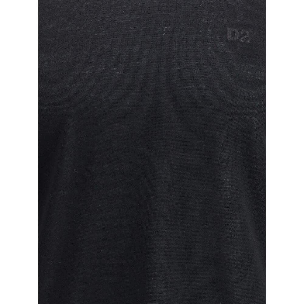 Black Fleece Wool SweatshirtVirgin wool Sweater by Dsquared2 features a ribbed crew neck for optimal comfort. It features the iconic D2 logo embroidered on the front, adding a distinctive detail. Ribbed cuffs and hem complete the garment for a snug and ne