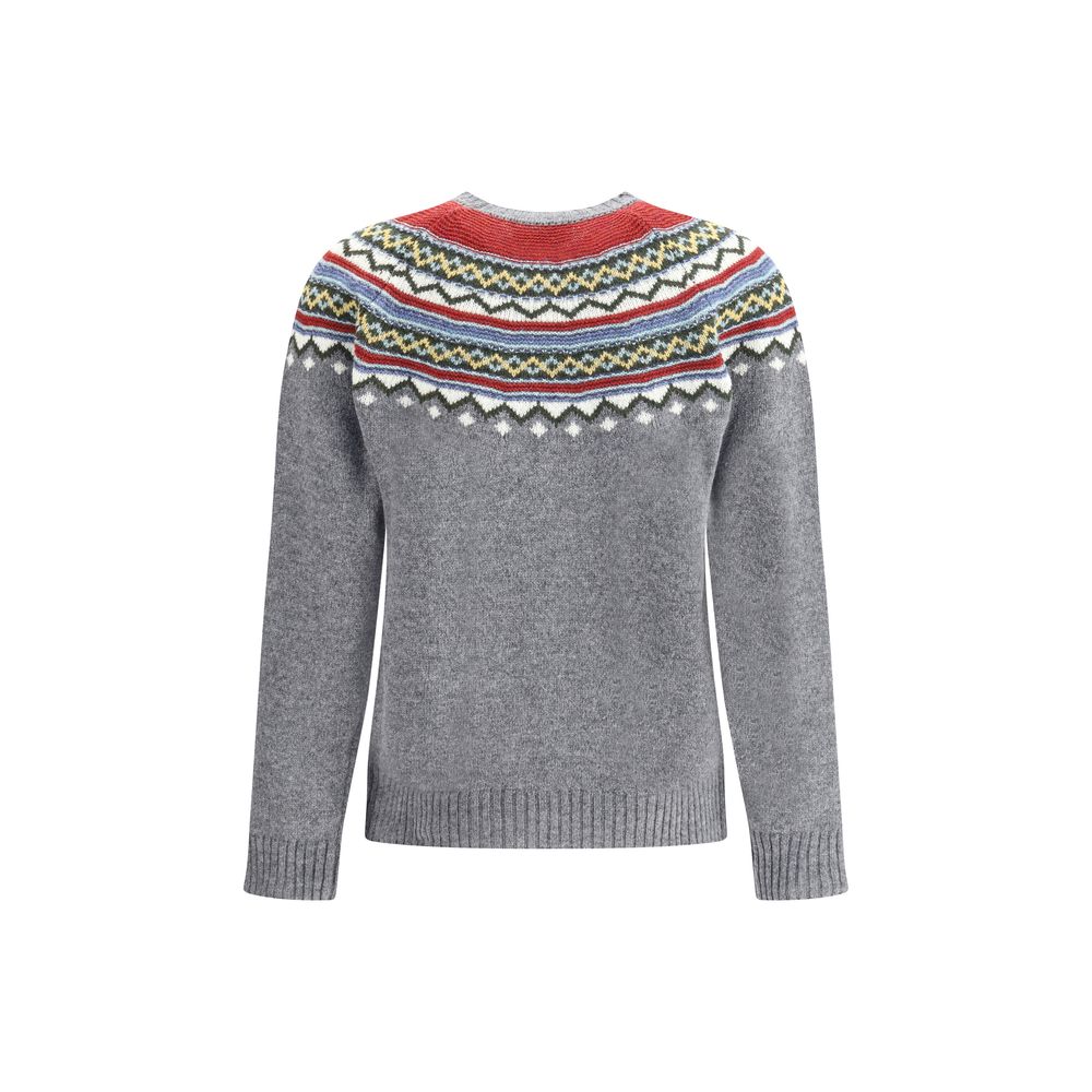 Gray Fleece Wool SweatshirtVirgin wool Sweater by Dsquared2 features a ribbed crew neck and raglan sleeves for comfort and freedom of movement. Ribbed cuffs and hem complete the structure of the garment. The top features a Nordic-style weave, while an app