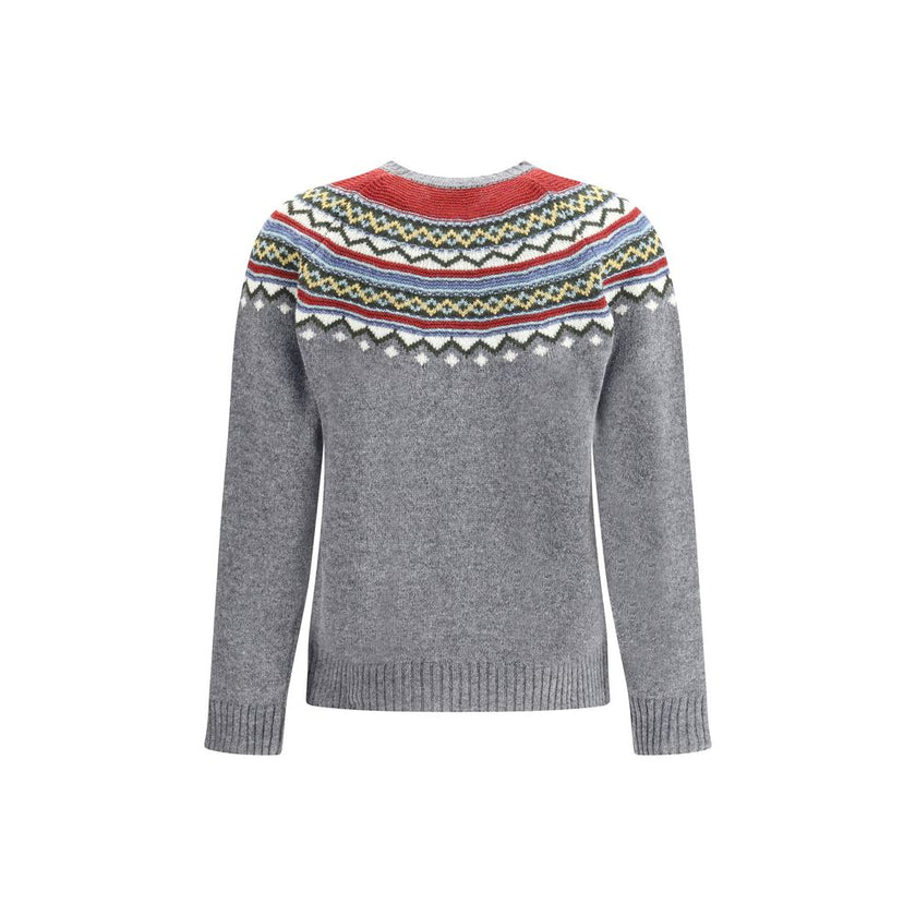 Gray Fleece Wool SweatshirtVirgin wool Sweater by Dsquared2 features a ribbed crew neck and raglan sleeves for comfort and freedom of movement. Ribbed cuffs and hem complete the structure of the garment. The top features a Nordic-style weave, while an app