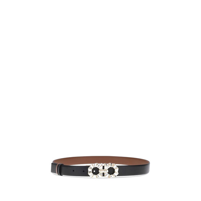Black Calf Leather Bos Taurus Regular BeltFerragamo’s Gancini reversible Belt embodies the brand’s style with delicate femininity. Its two-tone, reversible design offers unparalleled versatility, allowing you to change your look with a simple gesture. The
