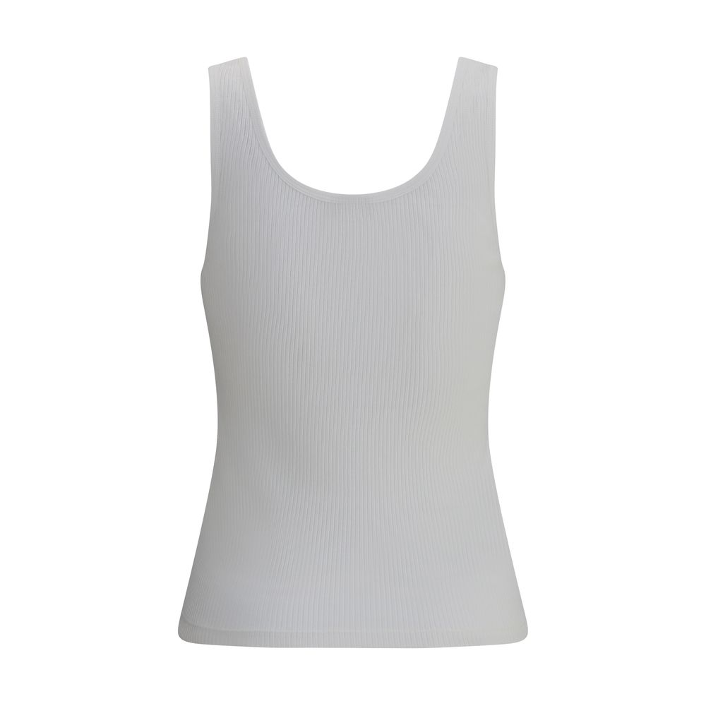 White Cotton TopChloé’s ribbed jersey Top is a versatile and feminine garment. Made of soft ribbed jersey, it offers a comfortable fit that flatters the silhouette. The classic round neckline makes it a passe-partout for a variety of occasions, while a de