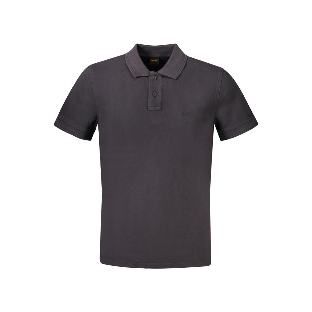 Schwarzes Baumwoll-Polohemd für Herren