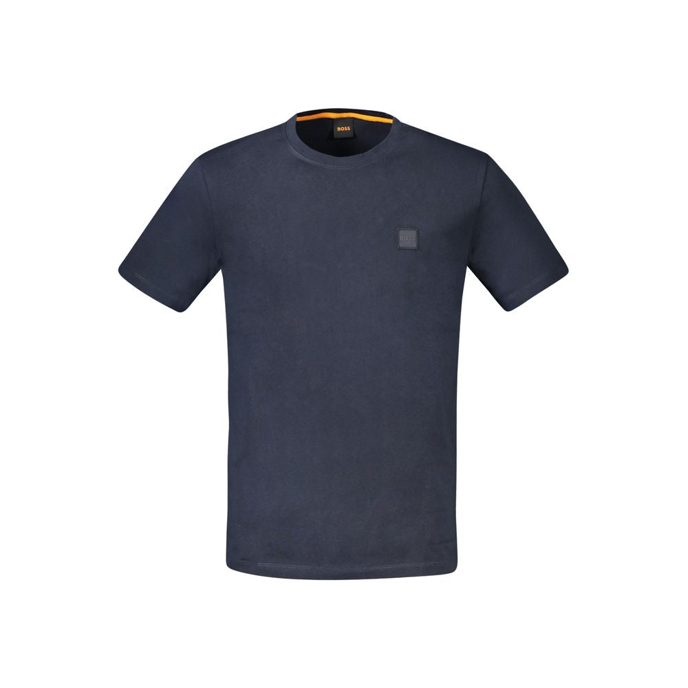 Blue Cotton Men T-ShirtElevate your wardrobe with the epitome of casual luxury – the Hugo Boss Short Sleeve T-Shirt. Tailored to deliver both comfort and style, this crew neck tee boasts meticulous embroidery with a striking logo application that captures