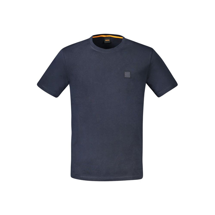Blue Cotton Men T-ShirtElevate your wardrobe with the epitome of casual luxury – the Hugo Boss Short Sleeve T-Shirt. Tailored to deliver both comfort and style, this crew neck tee boasts meticulous embroidery with a striking logo application that captures