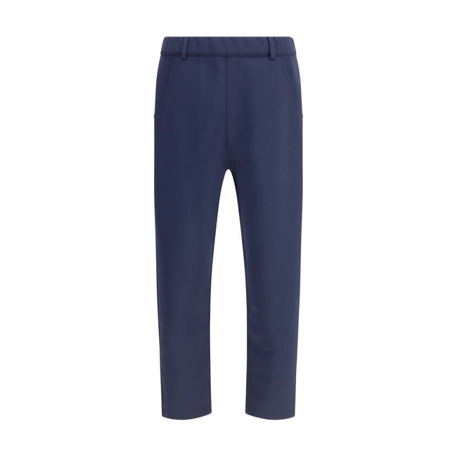 Blue Polyester Casual PantsPrada’s Jersey Pants combine comfort and style with an elasticized waistband and belt loops at the waist. They feature two side welt pockets and two on the back, enhanced by the triangular patch and iconic logo sewn on the back.
