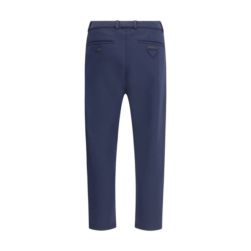 Blue Polyester Casual PantsPrada’s Jersey Pants combine comfort and style with an elasticized waistband and belt loops at the waist. They feature two side welt pockets and two on the back, enhanced by the triangular patch and iconic logo sewn on the back.