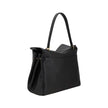 Black Calf Leather Bos Taurus Shoulder BagBalenciaga’s leather Rodeo Shoulder Bag features a top handle for a comfortable and stylish grip. The front closure features a flap and swivel, adding a distinctive and functional detail. Applied keychain detail o