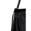 Black Calf Leather Bos Taurus Shoulder BagBalenciaga’s leather Rodeo Shoulder Bag features a top handle for a comfortable and stylish grip. The front closure features a flap and swivel, adding a distinctive and functional detail. Applied keychain detail o