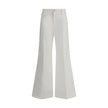 White Cotton Flared PantsChloé’s cotton Pants are a versatile piece with a casual style, perfect for any occasion. They feature a classic five-pocket flare pattern that combines functionality with an iconic, on-trend silhouette. The zip-and-button front c