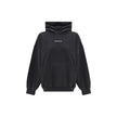 Black Cotton SweatshirtBalenciaga’s monogram hoodie made from soft cotton, this sweatshirt combines comfort with distinctive style. The design is complemented by a patch kangaroo pocket on the front, ribbed cuffs and hem for a structured fit. The iconic c
