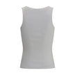 White Viscose TopTop by Balenciaga, featuring the iconic contrast monogram printed on the front. Made of stretch fabric, this style features a slim fit that enhances the silhouette, perfect for modern, minimalist looks. Ideal to wear alone or paired with