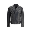 Black Calf Leather Bos Taurus Biker JacketDsquared2’s Kiodo leather Jacket features a lapel collar and a double-breasted, double-slider zipper closure. The functional design includes two zippered pockets, a heart point pocket also zippered, and zippered s