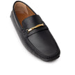 Black Leather MoccassinBally Loafers in Black Leather with Gold Plaque. In black hammered leather, rounded toe, insole with logo, tone-on-tone stitching, applied gold metallic details. Segmented rubber outsole. Size 7-8-9-10-11EU – 39-40.5-42.5-44-45IT Co