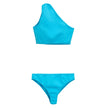 Turquoise Polyamide BikiniTwo Piece Bikini in Turquoise Blue Bottega Veneta. One shoulder top with teardrop opening and metal detail on the shoulder. High briefs with basic line Composition: 100% Polyamide Internal SKU: 25MAR100 Brand SKU: 733473V2LF04073