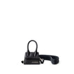 Black Leather HandbagJacquemus Black Leather Mini Le Chiquito Bag. In black leather, front opening with hidden snap button, single compartment. Silver metal logo on the side. Composition: 100% Leather Internal SKU: 25MG114 Brand SKU: 216BA0013061990Black