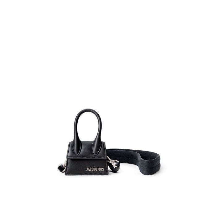 Black Leather HandbagJacquemus Black Leather Mini Le Chiquito Bag. In black leather, front opening with hidden snap button, single compartment. Silver metal logo on the side. Composition: 100% Leather Internal SKU: 25MG114 Brand SKU: 216BA0013061990Black