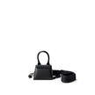 Black Leather HandbagJacquemus Black Leather Mini Le Chiquito Bag. In black leather, front opening with hidden snap button, single compartment. Silver metal logo on the side. Composition: 100% Leather Internal SKU: 25MG114 Brand SKU: 216BA0013061990Black